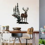 Wallity Deer Escultura de Pared de Metal Multicolor